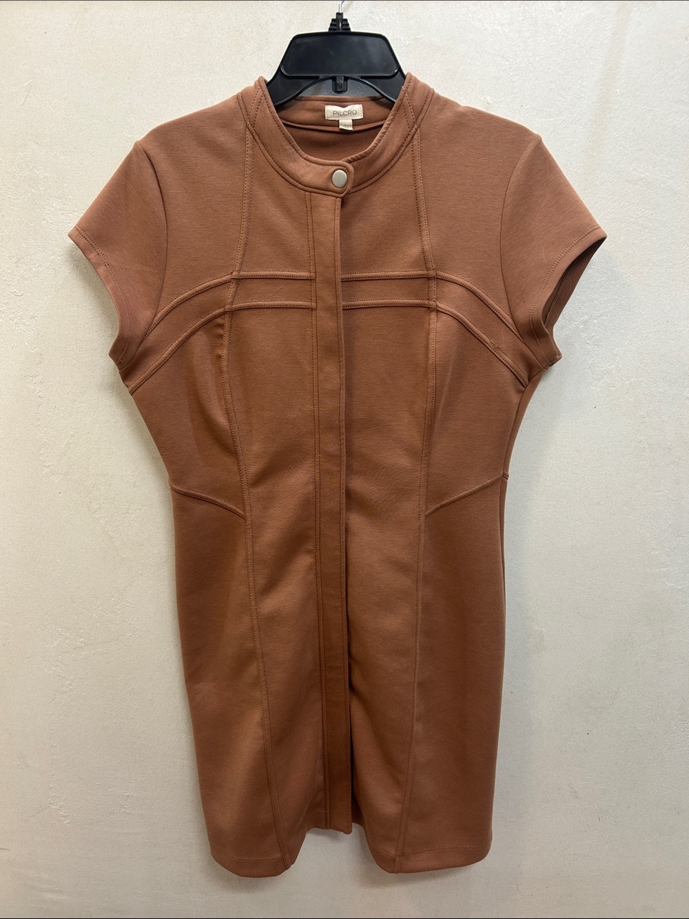 Anthropologie Pilcro Brown Short-Sleeve bodycon Dress size large